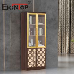 China Steel Plate Glass Door Storage Cabinets Wooden Office Book Cabinet on sale