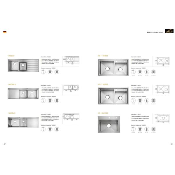 Handmade House Kitchen Sinks Single Bowl SUS304 Stainless Steel Kitchen Sinks With Faucet
