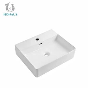 China Stylish Solid  Bathroom Countertop Basin Above Counter Rectangular Sink 600mm on sale