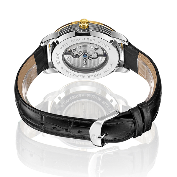 Automatic mechanical movt stainless steel caseback wrist watch for men