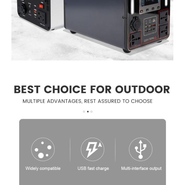 12V 120ah Portable Battery Power Station Multifunction Solar Camping Generator