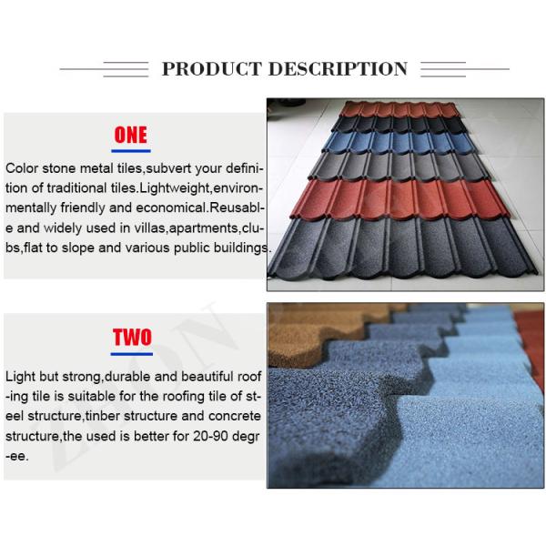 Metal Black and Gray Color Aluminum Zinc Steel Plate Coated Bond Type Roof Tiles for Industrial Design Style