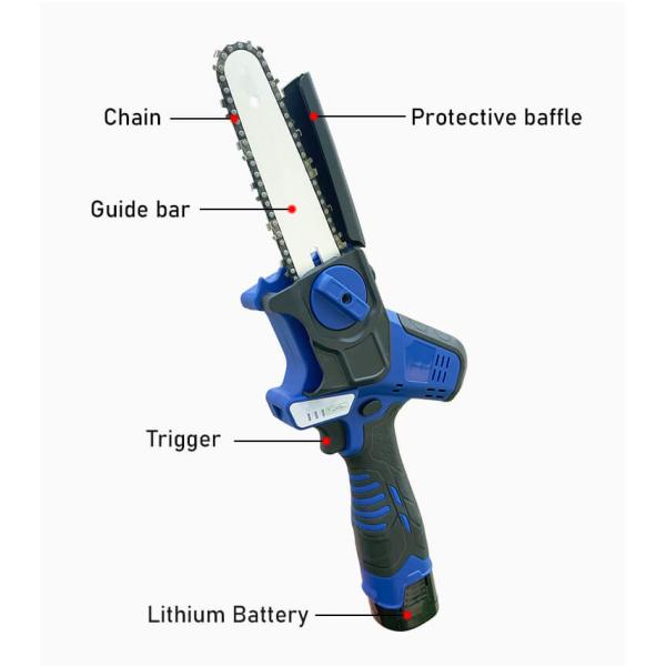 Industrial Grade Mini Li-Ion Lithium Battery Operated Electric Hand 6'' Chain Saw Garden Wood Cutting