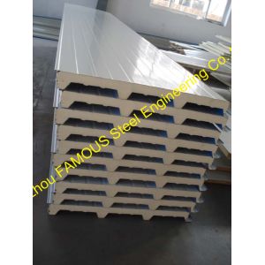 China 50mm PU Sandwich Wall Panels Thermal Insulation Prefab House wholesale