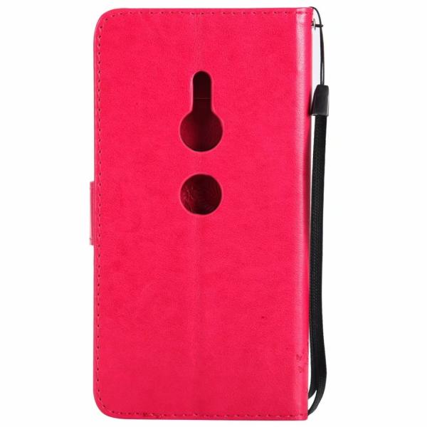 Sony Xperia XZ2 ThinQ Wallet Flip Leather Case Cover with Lucky Tree Embossed