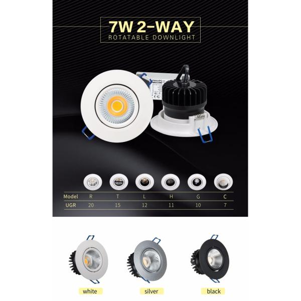 Anti Glare Indoor LED Downlights IP44 CRI96 7w Warm White Color Temperature