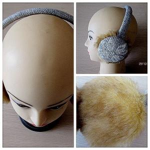 China Gilrs/ladies acrylic ear muff--fake fur on ears--jacquard design wholesale