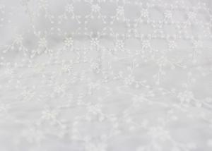 China Stretch French Embroidery Lace Fabric , Tulle Lace Dress Net Fabric Scalloped Edge wholesale