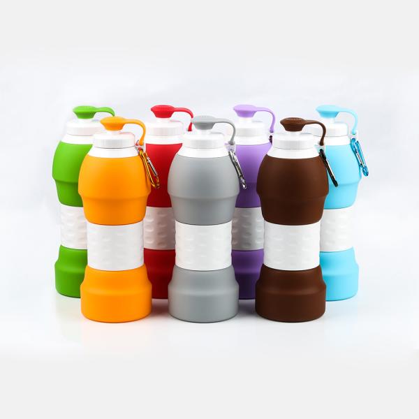 Customized Silicone Collapsible Water Bottles 580ml Easy To Clean