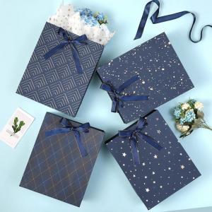 China Custom Beautiful Boutique Jewelry Gift Packaging Shopping Tote Paper Bags With Bowknot on sale
