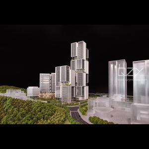 Scale Miniature Building Models Aedas 1/150 Shenzhen Longgang Ecological