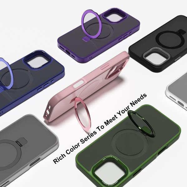 Magnetic Invisible Stand Magsafe Phone Case 16FT Military Shockproof Protection