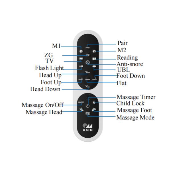 B300 Black Smart Bed Adjustable Wireless Remote Control Modern Smart Bed