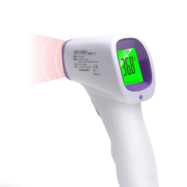 Blue White Digital Thermometer With Probe Avoid Touch Skin Battery Operated