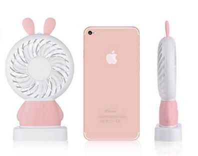 LED handy chargeable mini electric fan, cute cartoon handy mini stand electric fan, portable mini stand electric fan