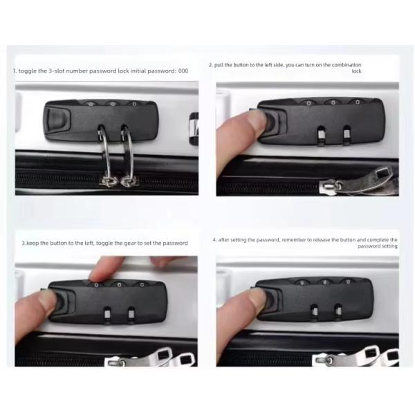 Multi-Stage Telescopic Rod Suitcase with Side Hook Unisex Multi-Function Spinner Luggage Cup Holder 210D Polyester Lining