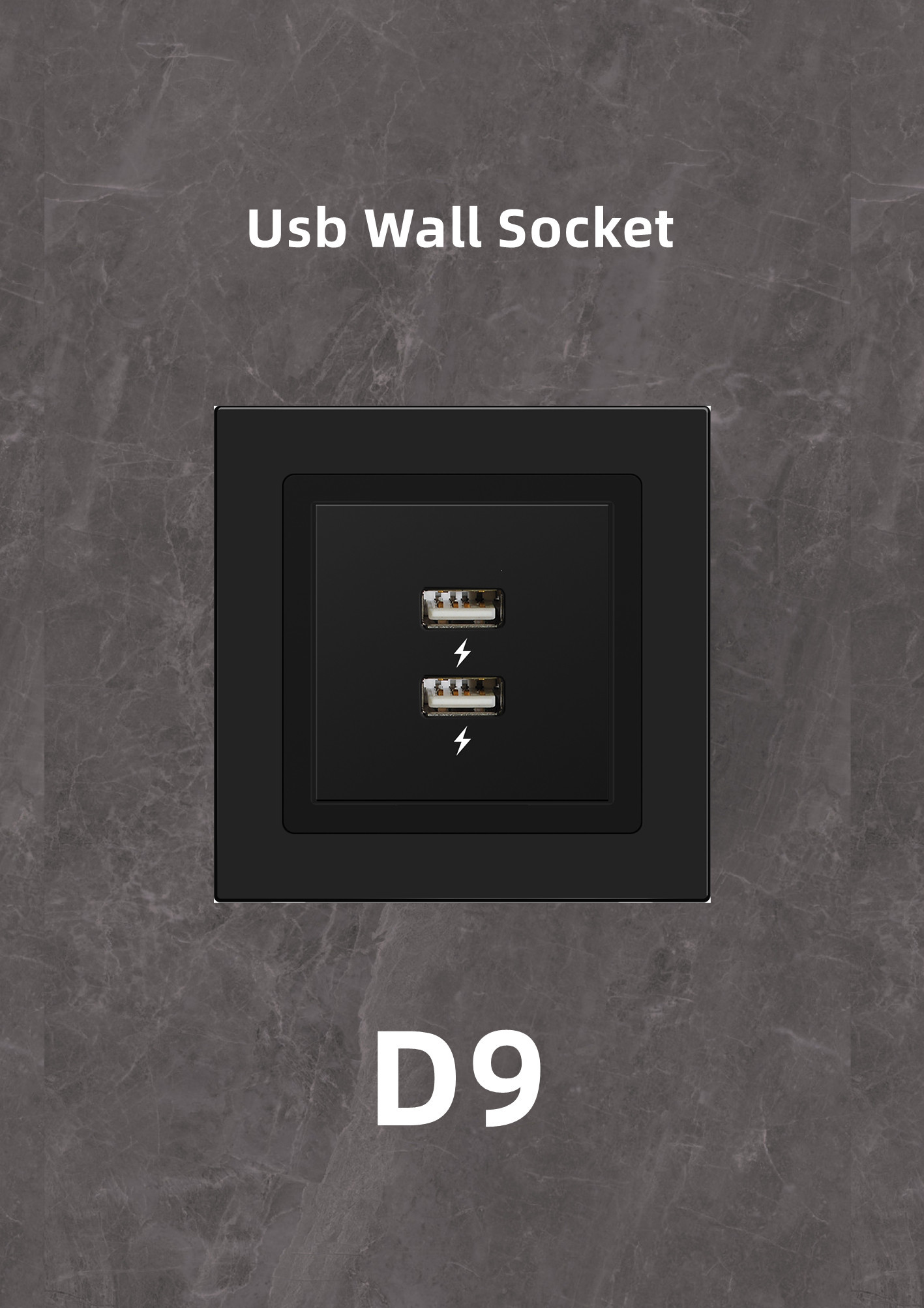 China UK Standard 2 USB Wall Power Socket Fast Charger Metal Frame Plastic Modular wholesale
