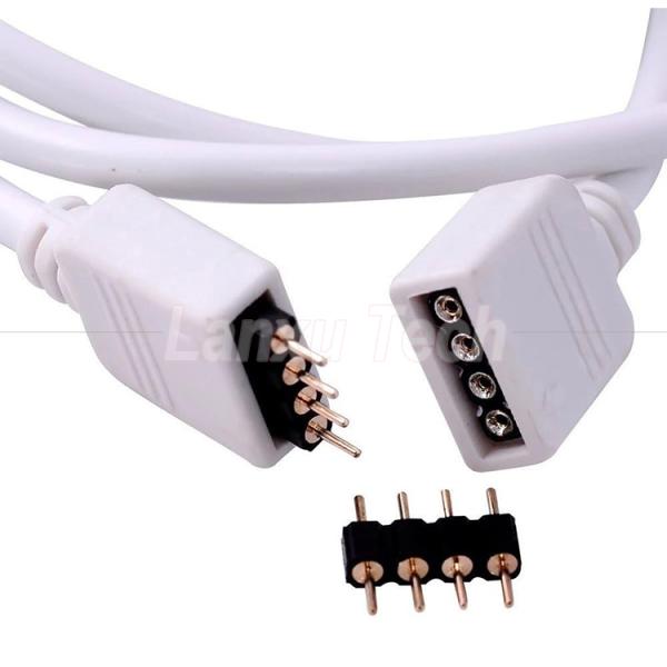 Female to Female 4 Pin RGB Plug Connector Extension Cable for 5050 3528 2835 LED Strip Light