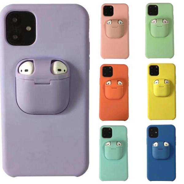 2 In 1 IPhone Soft Silicone Phone Case With Earphone Caps
