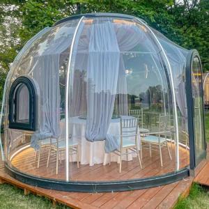 China Aluminium Frame 6m Glass Dome House Glamping Glass Dome Tent With Bathroom wholesale