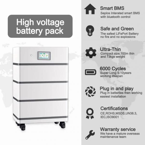 48V 51.2V 400Ah 20kwh Stackable LiFePO4 Battery Solar Battery Bank For Home