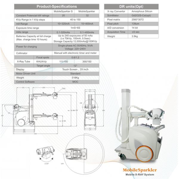 Vertical DR Digital Radiography System 500ma for Medical X Ray