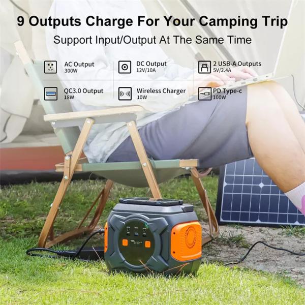 EU Warehouse 80000mAh Camping Portable Power Supply 300 Watt Portable Power Station