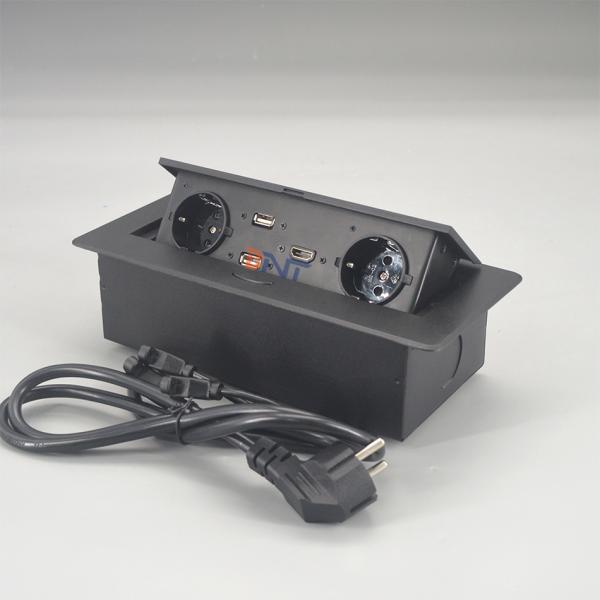 With shuko plug multifunction recessed pop up table socket box