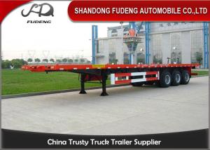 China 3 axles 20ft 40ft platform flatbed semi trailer shipping container trailers for sale wholesale