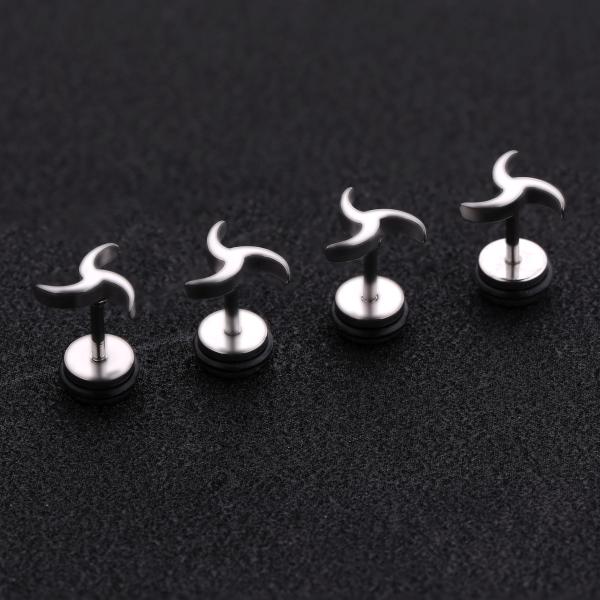 Korea style fashion body piercing jewelry stainless steel cool stud earrings