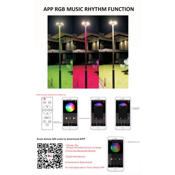 Ip65 Waterproof Led Lawn Bollard Multi Color Sun Powered Solar Garden Lights