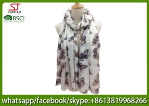 China China manufactuer buttlefly print scarf 100% Acrylic 82*200cm shawl  hijab online wholesale exporter wholesale