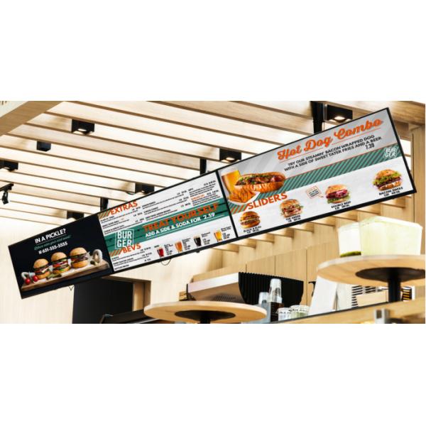 700nits FHD Indoor Digital Menu Board For Fast Food Advertising