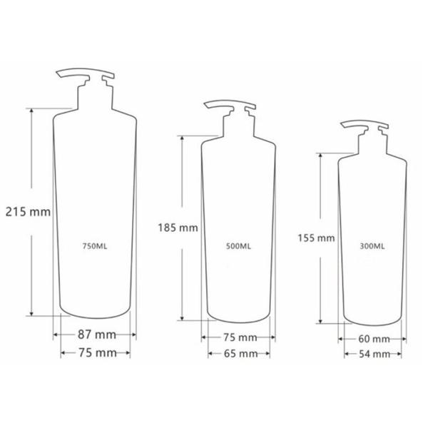 300ml - 750ml PET Empty Shampoo Bottle , Cosmetic Plastic Bottles With Black Lotion Pump