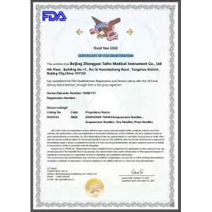 Beijing Zhongyan Taihe Medical Instrument Co., Ltd. Certifications