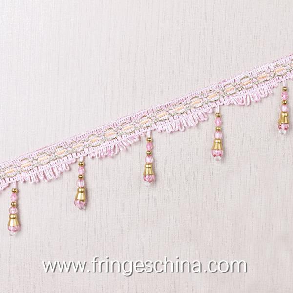 Handmade fashionable chain beads lace tassels fringes for curtain/sofa/pillow decoration
