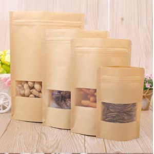 China Zipper Sealed Folding Paper Packaging Flat Bottom With Window wholesale