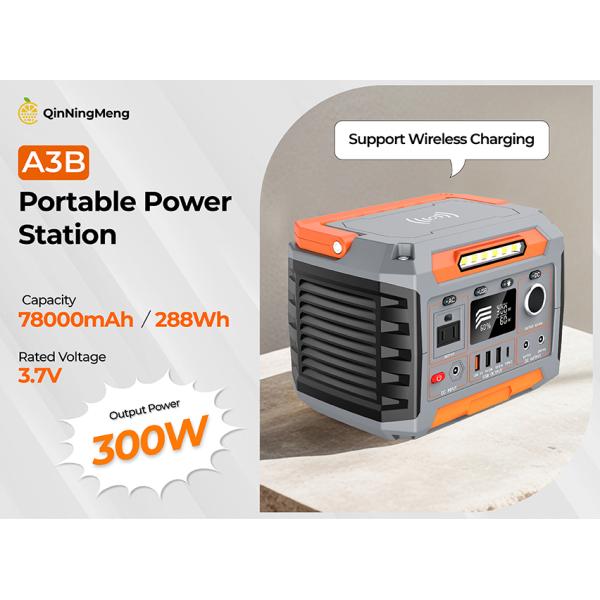 300W Portable Power Station with MPPT Controller and Wireless Charging
