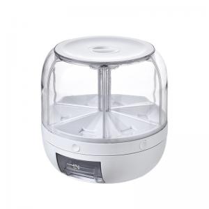 China 3L 6 Grid Dry Food Storage Container Rice And Grain Rotating Food Dispenser wholesale
