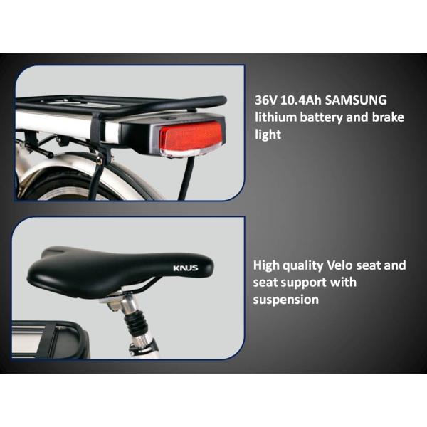 26 Inch Girls Urban E Bikes 250W 48V Aluminum Frame Shimano Derailleur