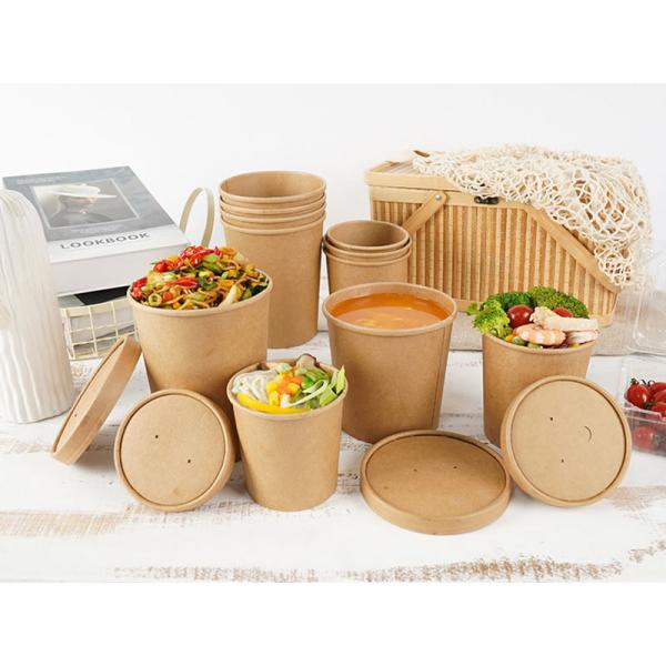 Eco Friendly Food Grade 8oz White Paper Bowls With Lids