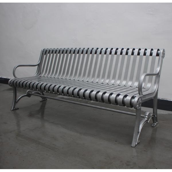 Outdoor Urban Metal Bench , Steel Patio Bench With Mild Steel Cast Iron Material