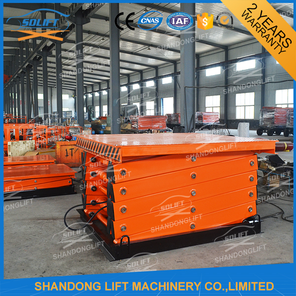 2T 7M Material Stationary Hydraulic Scissor Lift Table Warehouse Hydraulic Cargo Scissor Lift with CE