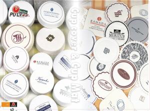 China Custom Recyclable Hotel Disposable Paper Coasters Glass Cover With Logo on sale
