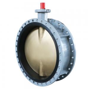 China BS EN10092-2 DI ductile iron cf8m ss316 china pn16 double flanged butterfly valve wholesale
