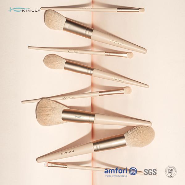 Pink Aluminum Ferrule Makeup Brush Wooden Handle Cosmetic Brush Set