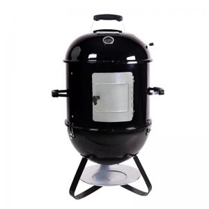China Black Custom Cool Camping Vertical Charcoal Smoker Grills 2 In 1 18 Inch 63X48.9X95.5CM wholesale