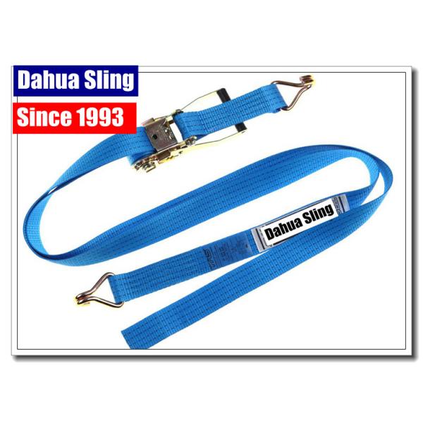 Orange Ratchet Tie Down Straps Cargo Lashing Belt With Buckle 25mm * 1T JD Hook