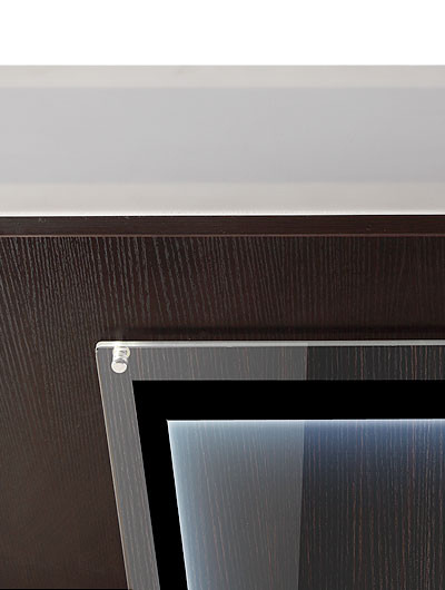 Custom Wooden Cash Counter 2 Shelves , Small Reception Desk For Salon