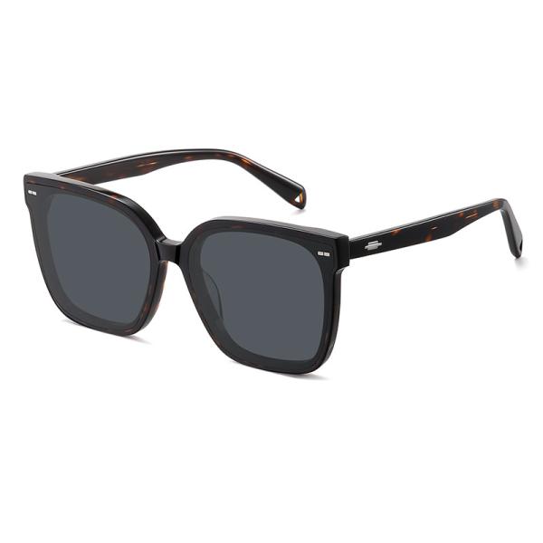 Quality Polarized Lens Square Acetate Sunglasses Large Square Customizable for sale